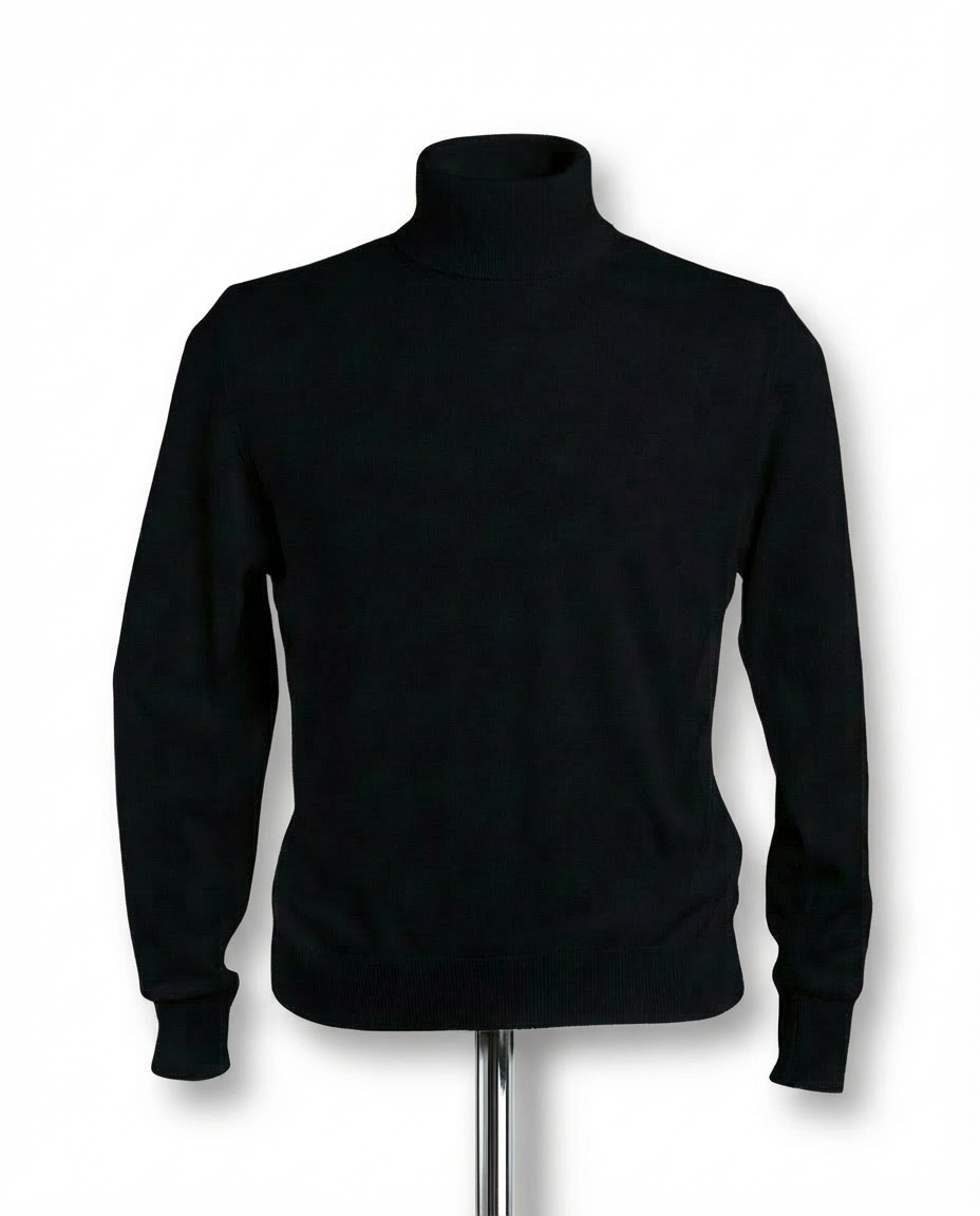 Rollkragenpullover Herren Schwarz