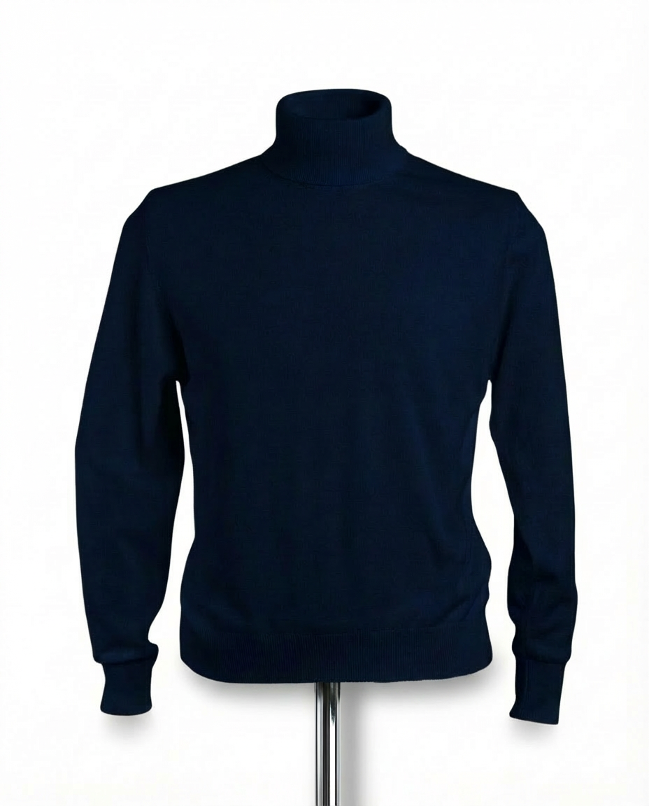 Rollkragenpullover Herren Blau